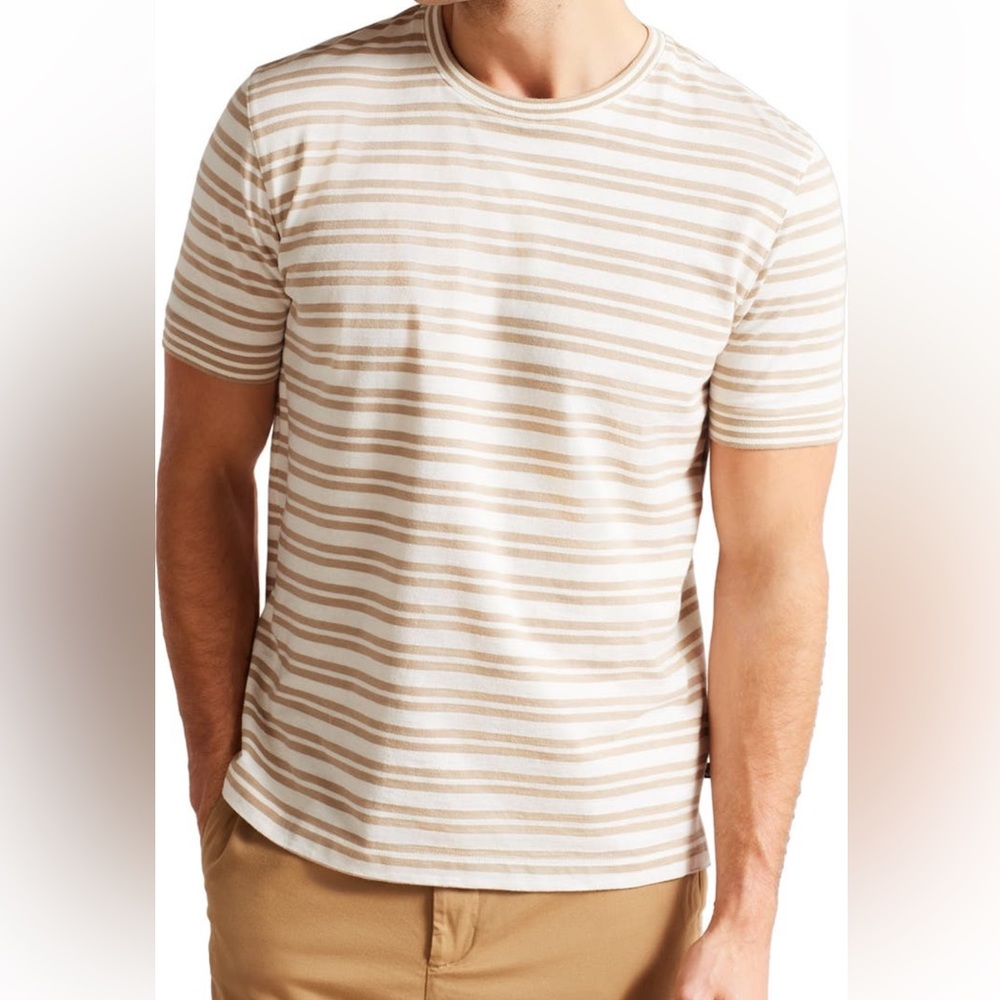 Ted Baker London - Vadell Stripe Cotton and Linen Crewneck